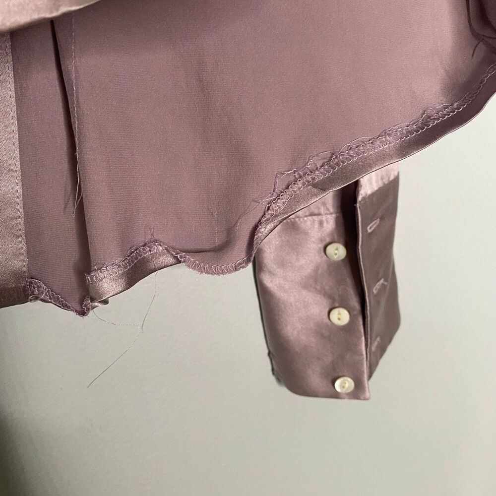 VTG Banana Republic Y2K 100% Silk Long Sleeve Blouse Size S - Picture 7 of 7